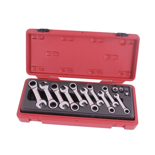 Stubby one way gear wrenches set 14 pieces professional Valkenpower